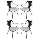 salterini iron chairs with woven resin wire backs