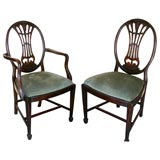 set of 12 hepplewhite English dining chairs