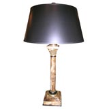 Italian marble and bronze oil lamp. 19th Century