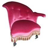 Antique A Very Unusual One Armed Lounge Chair with a Shaped Back