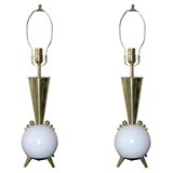 Pair of Brass Lamps
