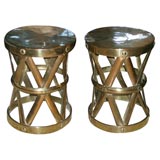 Petite Brass Drum Tables