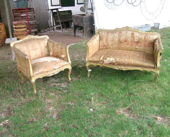 Italian Marquise Chair and Settee
