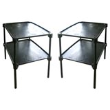 Pair of Iron Industrail 2-Tiered End Tables