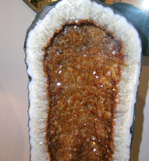 Pair Citrine Geodes In Excellent Condition In Southampton, NY