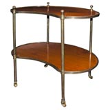Mahogany and Brass Two Tier Occasional Table