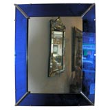 Art Deco "Cobalt Blue" Glass Trimmed Mirror