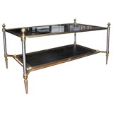 Two Tier Steel and Bronze Coffee Table