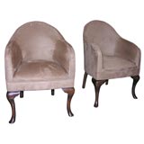 Antique Pair of Art Deco Library Chairs