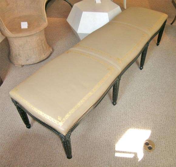 Italian Neo-Classic Leather Bench