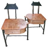 Pair of Wood & Metal Lamp Tables