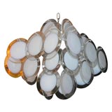 1970's Italian Vistosi White Disc Chandelier