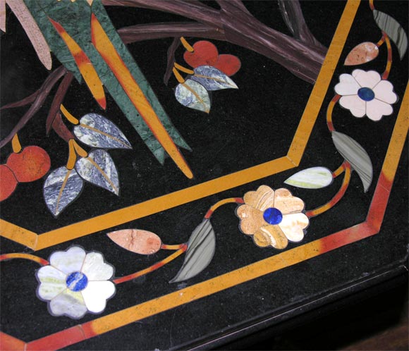 Marble 19th Century English Mahogany Center Table