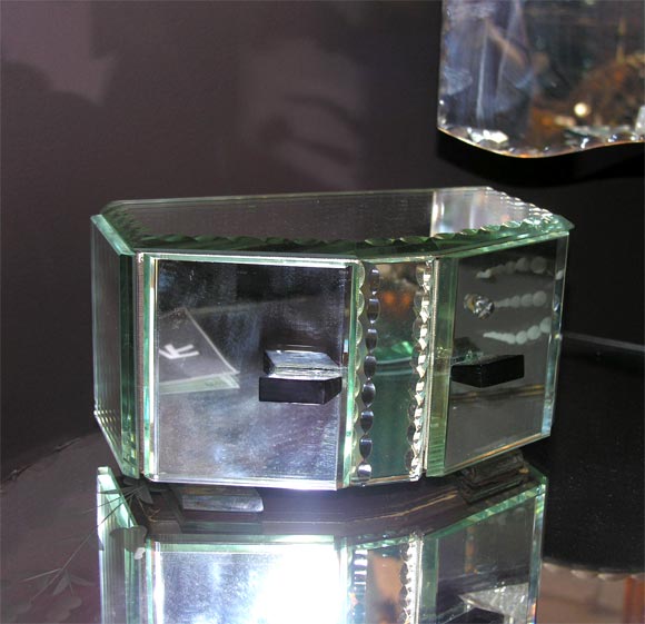 1940's French Mirrored Jewelery Box