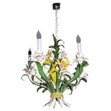 1950's Painted Metal Floral Chandelier