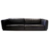 Black Leather Modular Sofa by Cini Boeri for Knoll