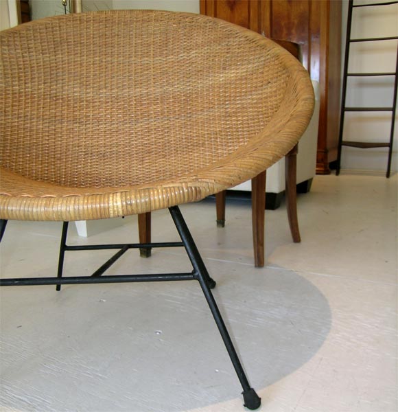 Pair of 1970's wicker basket chairs 3