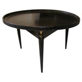 Painted wood and gilt table with removable top