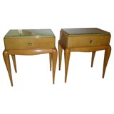 Vintage Pair of blonde maple night tables