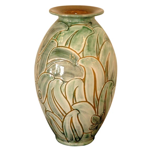 Large Knabstrup Deco Ceramic Vase at 1stDibs