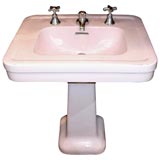 Vintage Pink Pedestal Sink