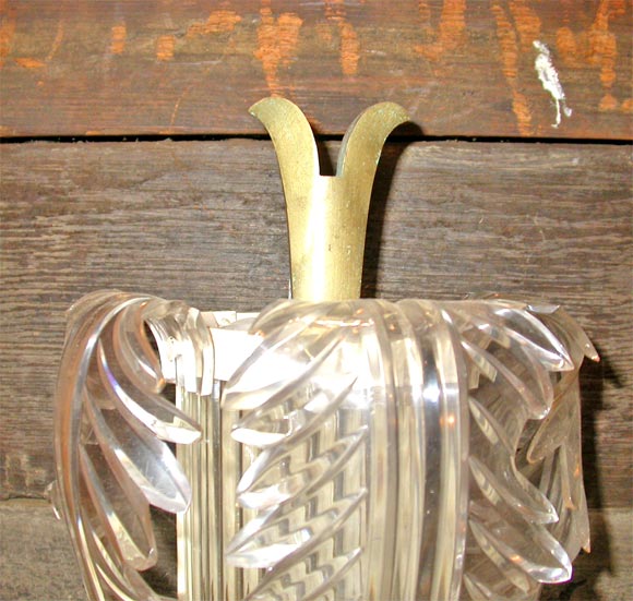Pair of 1940s French Bagues Lucite Sconces In Excellent Condition For Sale In Stamford, CT