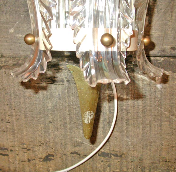 Mid-20th Century Pair of 1940s French Bagues Lucite Sconces For Sale