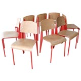 Set of 10 Jean Prouve Standard Chairs