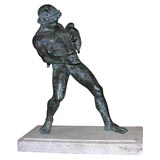 19th c Italian Bronze of the  Drunken Satyr