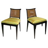 Pair of Edward Wormley for Dunbar Cane Backed Chairs