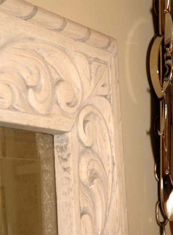 Wood Large Italian Bleached Mahogany  Mirror