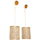 Pair of German Crystal  Lanterns