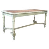 19th c. Painted Caned Bench