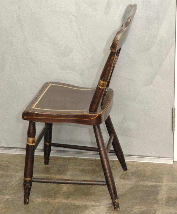 American Set of Six Painted Chairs For Sale