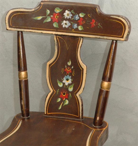 19th Century Set of Six Painted Chairs For Sale