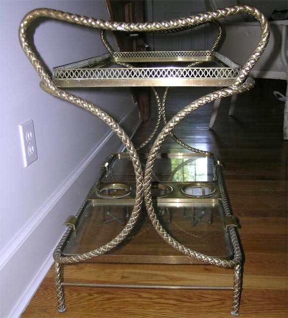 Italian Brass Bar Cart For Sale 6