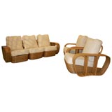 Fine & Rare 8-band Frankl Style Rattan Living Suite