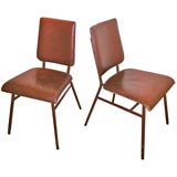 Set of Four  " Hermes" leather chairsby Adnet