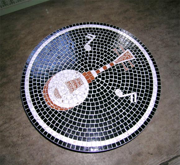 Modern 1950s Mosaic Tile Top Table For Sale
