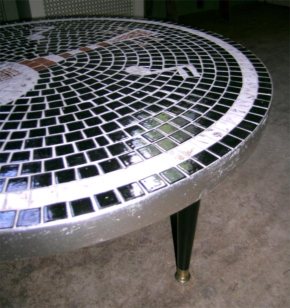 metal coffee table with tile top