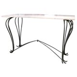 Iron Console with Marble Top