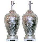 Vintage Pair of Mercury Glass table lamps