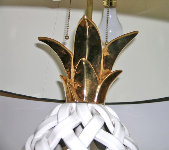 20th Century Pair of Ceramic Pineapple Lamps by Deruta