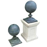 Pair of Zinc Garden Balls.