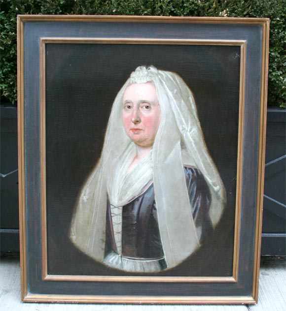 Very stately 18th century Dutch Portrait of Mrs. Victoria Walsh.