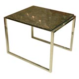 Marble top table on chrome base