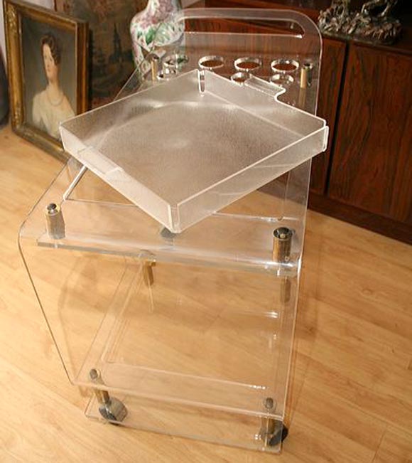Lucite Bar Trolley For Sale 1
