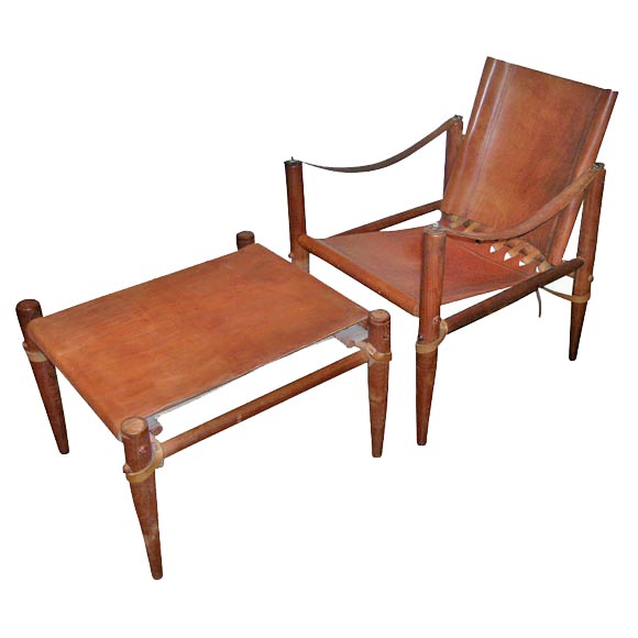 Erno Goldfinger Campaign Chair and Ottoman