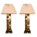 Pair of jere nichelplated lamps