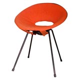 Rare metal 
upholstered chair by Donald Knorr for Knoll